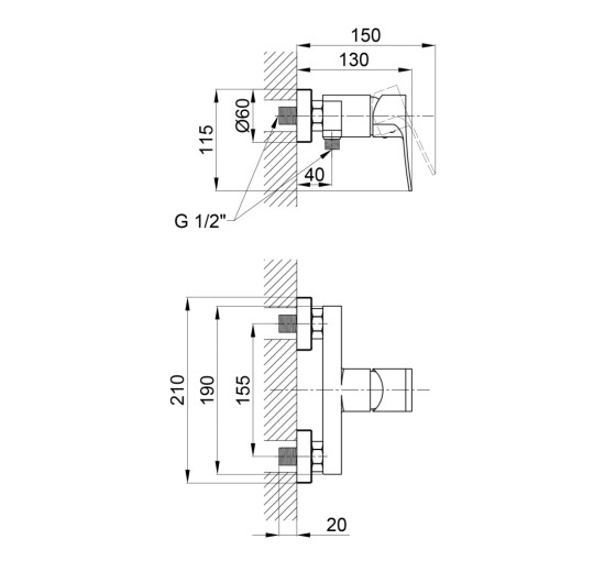 Змішувач для душу Qtap Nihonto 4022101C