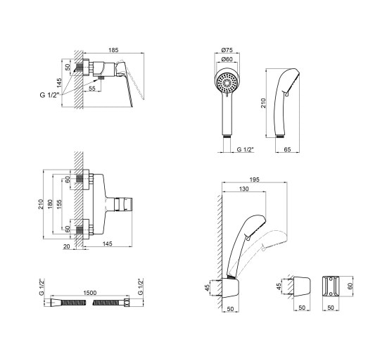 Смеситель для душа Qtap Letel 4053104C