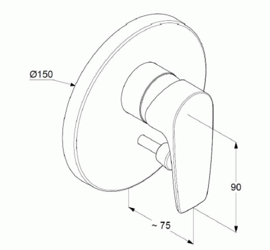 Смеситель для ванны и душа скрытого монтажа Kludi Pure Solid хром (344190575)