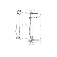 Смеситель Axor MyEdition для напольной ванны Chrome с накладкой Black Glass 47440600