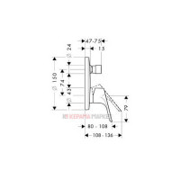 Смеситель Hansgrohe Focus E скрытого монтажа для ванны/душа (верхняя часть) (31945000)