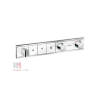 Термостат скрытого монтажа Hansgrohe RainSelect на 3 клавиши (стекло белое) верхняя часть (15356400)