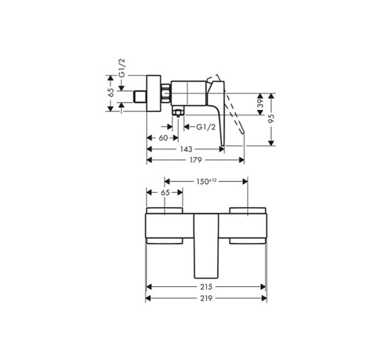Смеситель Hansgrohe Metropol для душа хромированный (32560000)