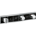 Термостат скрытого монтажа Hansgrohe RainSelect на 2 клавиши Black/Chrome (15355600)