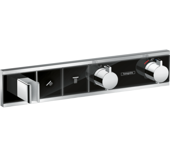 Термостат скрытого монтажа Hansgrohe RainSelect на 2 клавиши Black/Chrome (15355600)