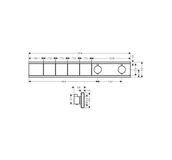 Термостат скрытого монтажа Hansgrohe RainSelect на 4 клавиши Brushed Black (15382340)