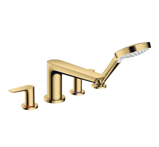 Змішувач Hansgrohe Talis E врізний на край ванни на 4 отвори Polished Gold Optic (71748990)