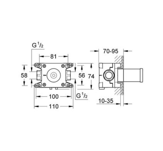 Скрытая часть смесителя GROHE Rapido C 35028000