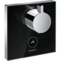 Термостат hansgrohe ShowerSelect Highfow для душа с отдельным выводом для ручного душа, черный стеклянный 15735600