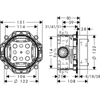 Скрытая часть смесителя HANSGROHE iBox 01700180