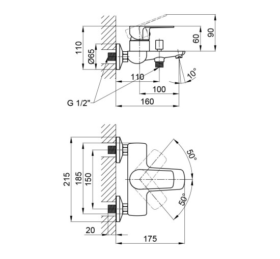 Змішувач для ванни Qtap Planice 3015107DC