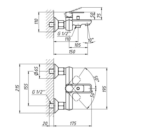 Змішувач для ванни Qtap Pivonka 3013102DC