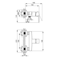 Змішувач для душу Qtap Ustek 4016107CW