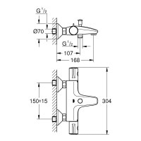 Змішувач термостатичний для ванни Grohe Grohtherm 800 34564000