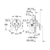 Смеситель для ванны Grohe Euroeco скрытый монтаж (32747000)