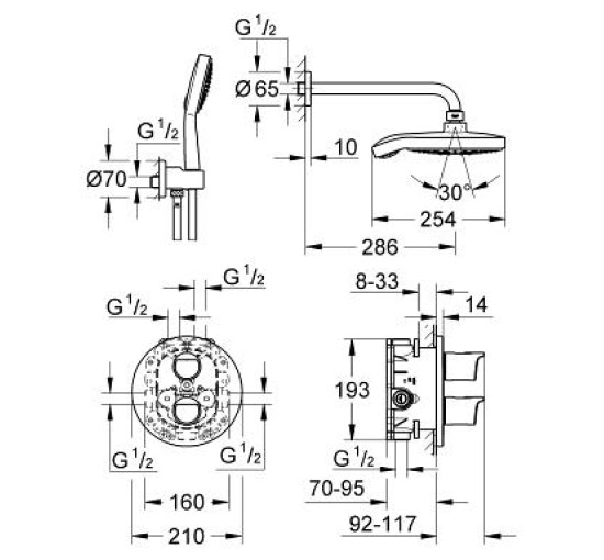 Душовий набір з термостатом Grohe Grohtherm 2000 (34283001)