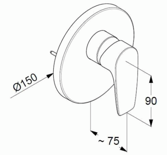 Смеситель для душа скрытого монтажа Kludi Pure Solid хром (344200575)