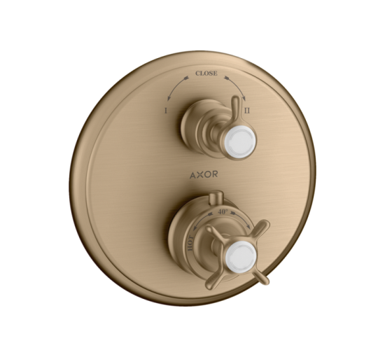 Смеситель Axor Montreux скрытого монтажа для ванны/душа Cross 16820140 Brushed Bronze