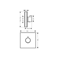 Термостат скрытого монтажа Hansgrohe ShowerSelect Glass Highﬂow Black/Chrome (15734600)