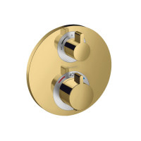 Термостат прихованого монтажу Hansgrohe Ecostat S: запірно-перемикаючий двохрежимний (15758990) Polished Gold Optic