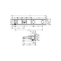 Термостат скрытого монтажа Hansgrohe RainSelect для ванной на 2 клавиши Chrome/White (15359400)