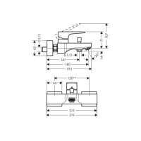 Змішувач Hansgrohe Metropol для ванни Brushed Bronze (32540140)