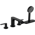 Змішувач Hansgrohe Vivenis врізний на край ванни на 4 отвори з sBox Matt Black (75444670)