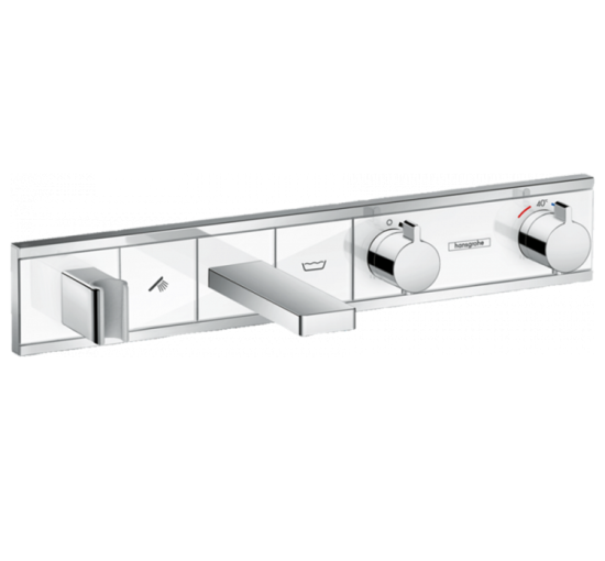 Термостат прихованого монтажу Hansgrohe RainSelect для ванни на 2 клавіші Chrome/White (15359400)