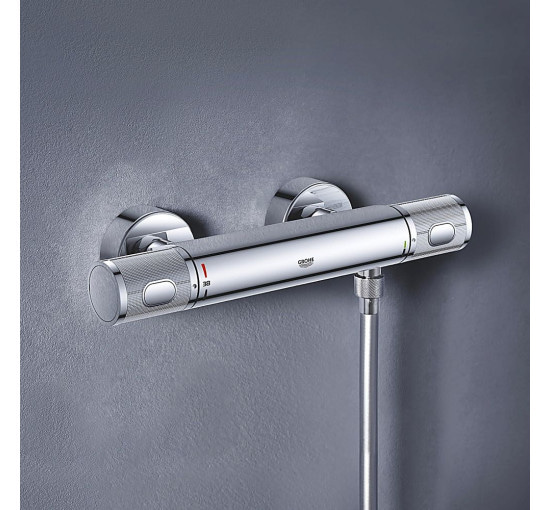 Змішувач для душу із термостатом GROHE QuickFix Precision Feel хром латунь з душовим набором UA202908T2