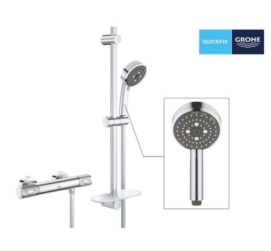 Смеситель для душа с термостатом GROHE Precision Feel хром латунь с душевым набором 34791000