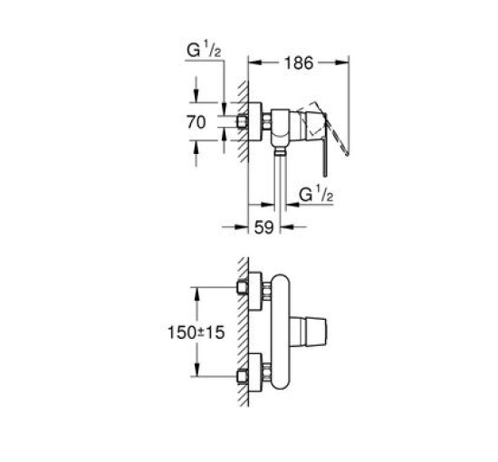 Смеситель для душа однорычажный GROHE Get хром латунь без душевого набора 32888000