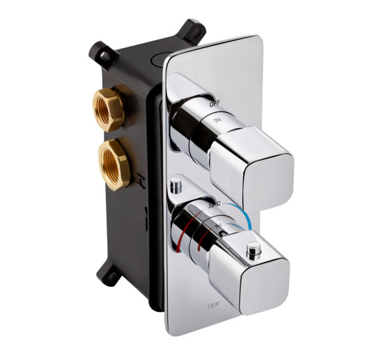 Смеситель термостатический скрытого монтажа для душа Qtap Votice 65T105NGC для трех потребителей