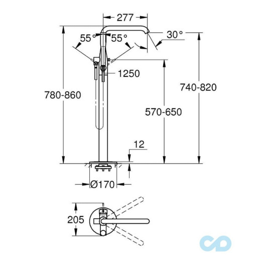 Смеситель для ванны Grohe Essence 23491001