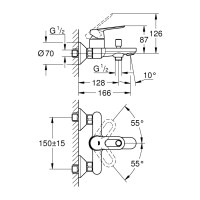 Смеситель для ванны Grohe BauLoop 23603000