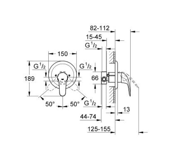 Смеситель для душа Grohe Euroeco скрытый монтаж (32742000)