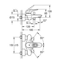 Змішувач для ванни Grohe Eurostyle white (33591LS3)