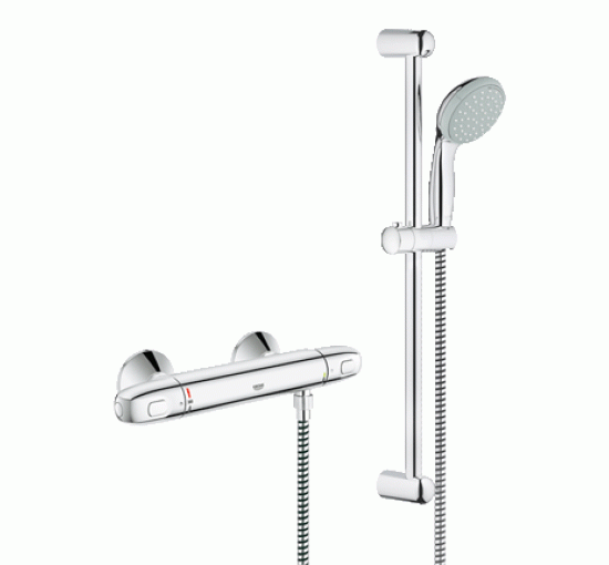 Смеситель термостат для душа Grohe Grohtherm 1000 New+душевой гарнитур Tempesta New (34151003)