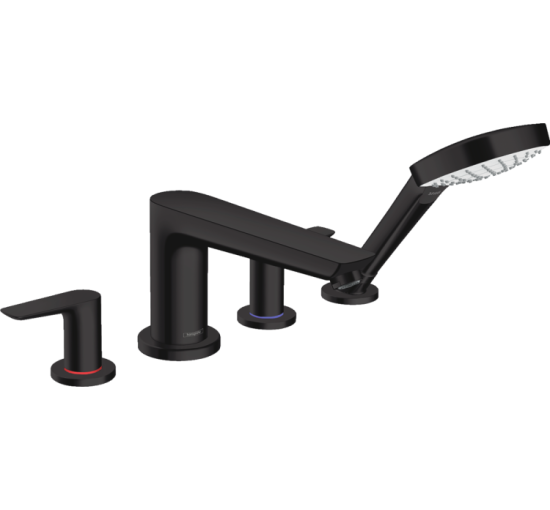 Змішувач Hansgrohe Talis E врізний на край ванни на 4 отвори Matt Black (71748670)
