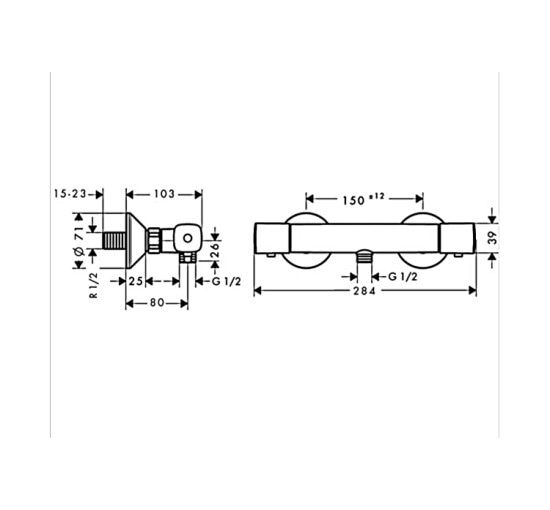 Смеситель Hansgrohe с термостатом для душа Ecostat E (13122000)