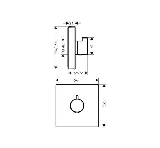 Термостат скрытого монтажа Hansgrohe ShowerSelect Glass Highﬂow White/Chrome (15734400)