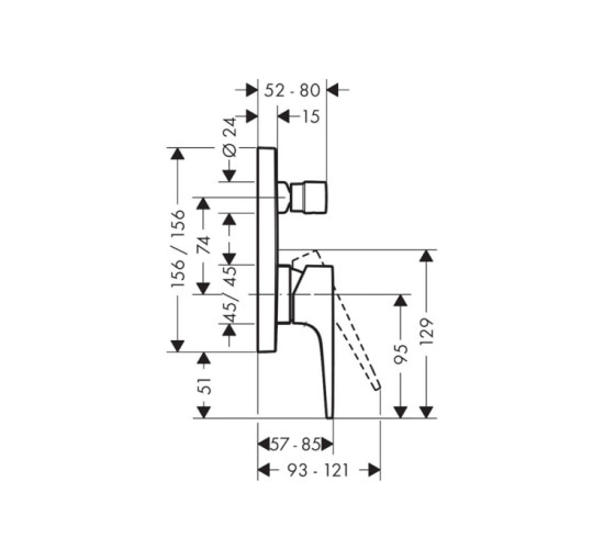 Змішувач Hansgrohe Metropol прихованого монтажу для ванни/душу Brushed Bronze (32545140)