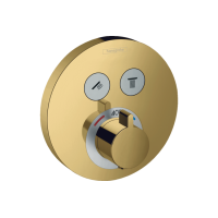 Термостат прихованого монтажу Hansgrohe ShowerSelect S на 2 клавіші Polished Gold Optic (15743990)