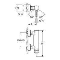 Смеситель для душа однорычажный GROHE Essence черный латунь без душевого набора 25252KF1