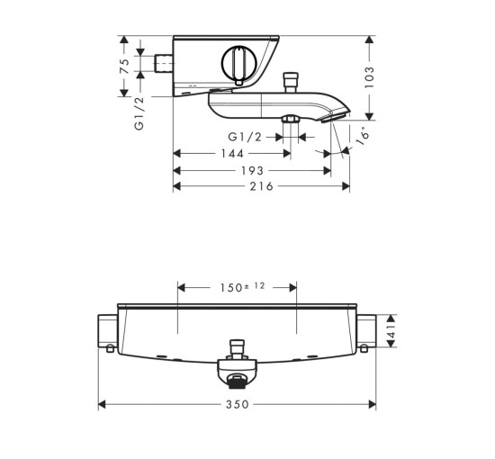 Термостат hansgrohe Ecostat Select для ванни 13141000