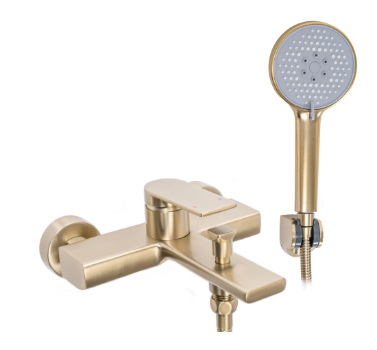 Смеситель для ванны REA VERSO BRUSHED GOLD настенный с изливом