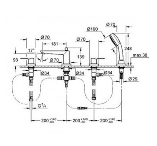 Змішувач для ванни Grohe BauLoop 2511900A