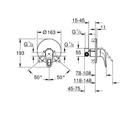 Змішувач для душу Grohe Eurostyle (33635003)