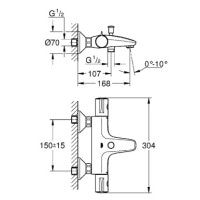 Смеситель термостат для ванны Grohe Grohtherm 800 (34576000)