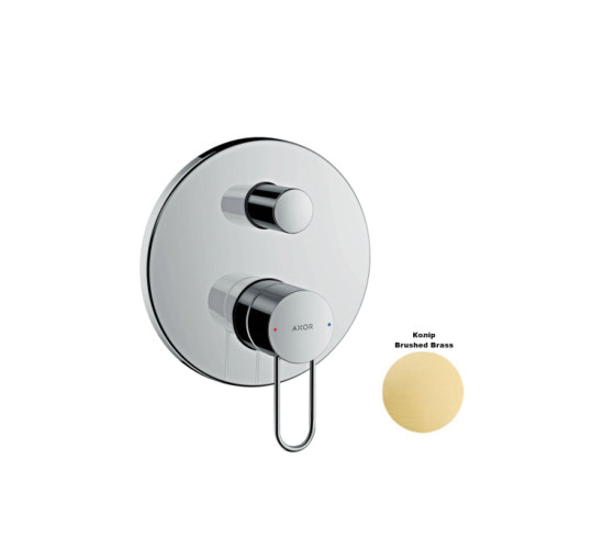 Змішувач Axor Uno, прихованого монтажу для ванни/душу з ручкою Loop, Brushed Brass 38426950