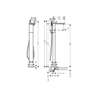 Смеситель Axor MyEdition для напольной ванны Chrome с накладкой Mirror Glass 47440000